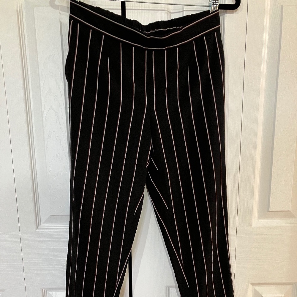 DEX Suit Shop Trouser - Black with Pink Stripes